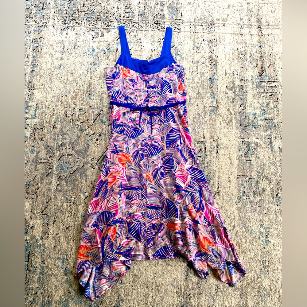 Cupio blue pink asymmetrical dress